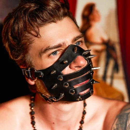 Leather Spikeface Mask